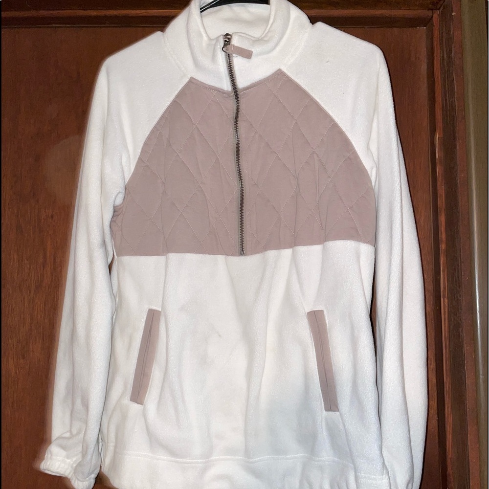 Small, Maurice’s, white/purple pull over sweater from Maurice’s.